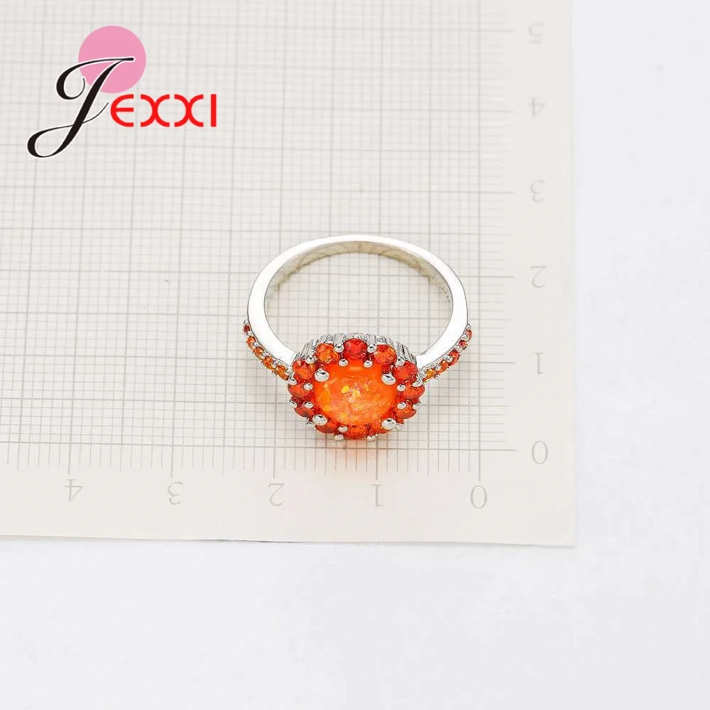 Летний стиль подсолнухи Оранжевый Опал заполнение подлинное серебро 925 пробы