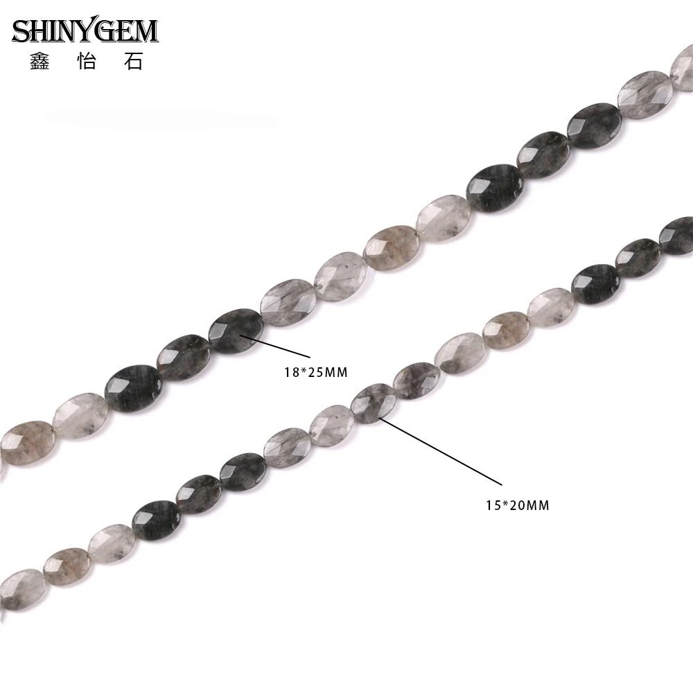 ShinyGem 15*20 мм/18*25 мм граненые искусственные овальные бусины серые зеркальные для