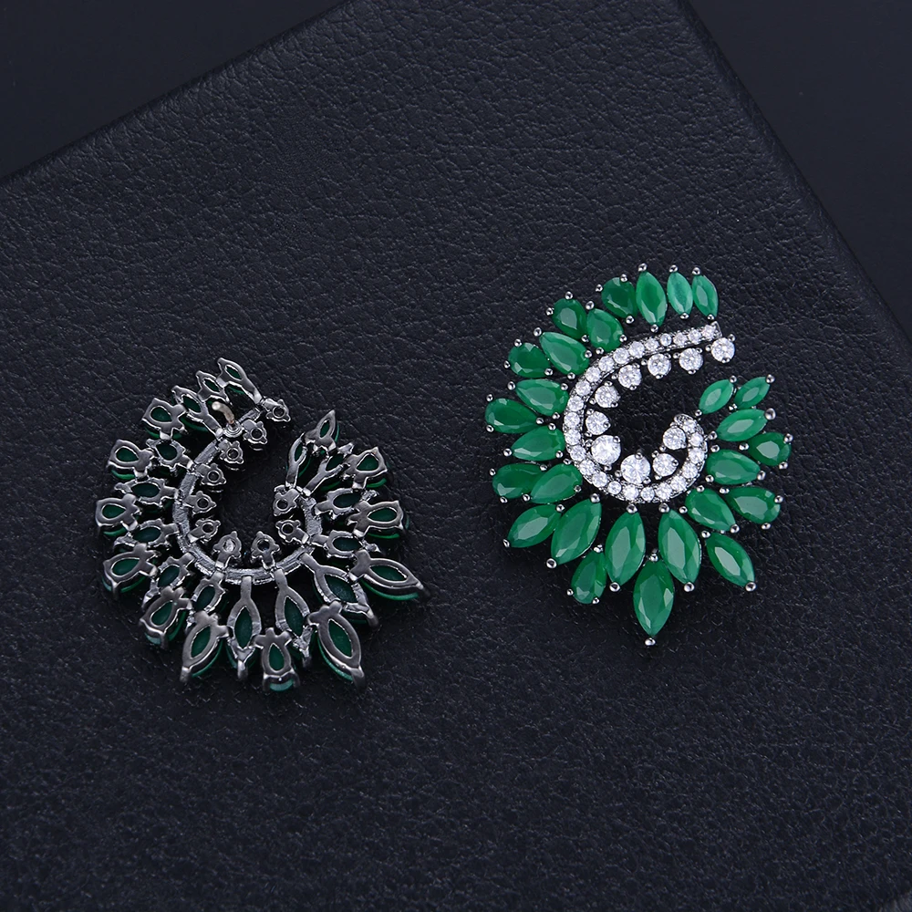 

SisCathy 2019 Hot Handmade Fashion Jewelry Full Cubic Zirconia Earrings For Women Luxury Bridal Wedding korean Stud Earrings