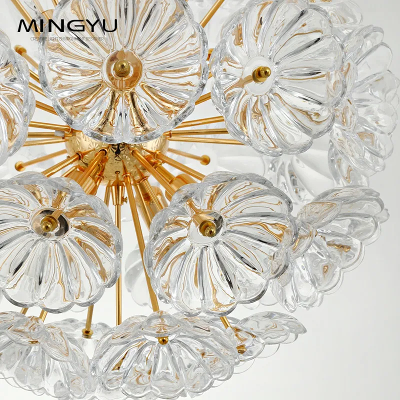 

LED Crystal Pendant Light creative dandelion restaurant Hanging lamp 110-240v Clear Glass Lighting