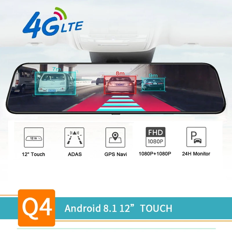 Видеорегистратор elebest на Android 8 1 Автомобильный видеорегистратор с камерой 4G Wi Fi GPS