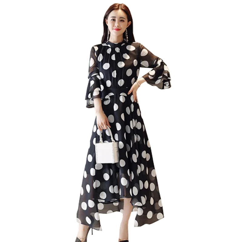 

2019 New Fashion Womens Summer Boho Maxi Dress Evening Party Beach Floral Halter Long Sleeve Dress Summer Spring Leisure