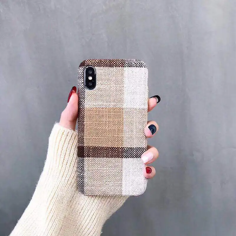 Shockproof Soft Case For iPhone 6 6s 7 8 Plus Winter Innovation Woolen Fabric Plaid Back Cover Painted Cases XM S-216 |