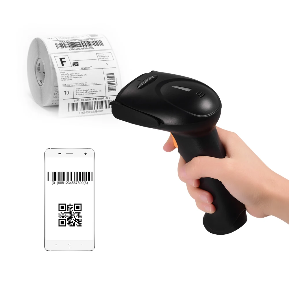 Ручной сканер штрих кода Aibecy USB 2 4G беспроводной 1D 2D QR BT ридер CMOS товары для