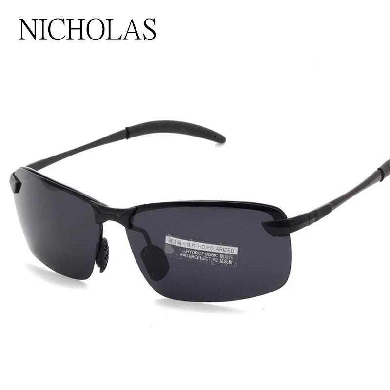 Мужские поляризационные солнцезащитные очки Брендовые в металлической оправе