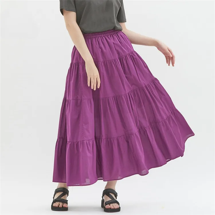 Женская юбка макси с оборками однотонная винтажная 11 цветов 6xl 7xl Новинка осени