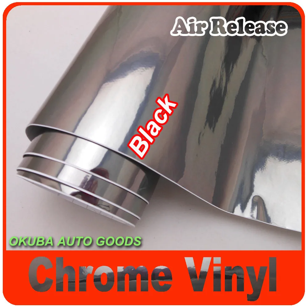 Бесплатная доставка черная зеркальная хромированная виниловая