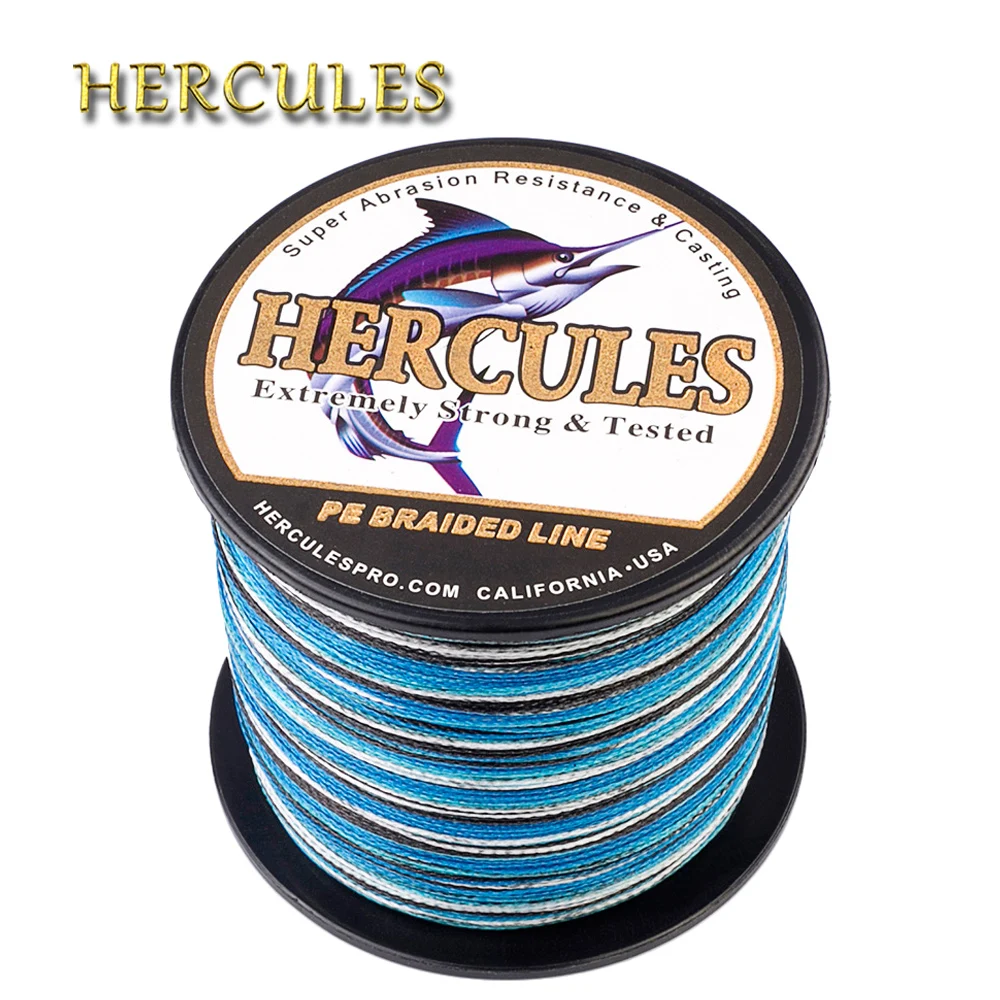 Hercules рыболовная леска камуфляжная синяя 4 нити 100 м 300 500 1000 1500 2000 Полиэтиленовая