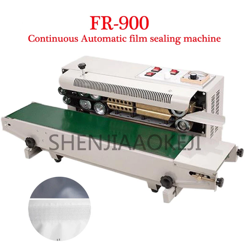 

FR-900 Continuous Automatic film sealing machine aluminum foil bag edge sealer food packaging machine 220V/110v 850W