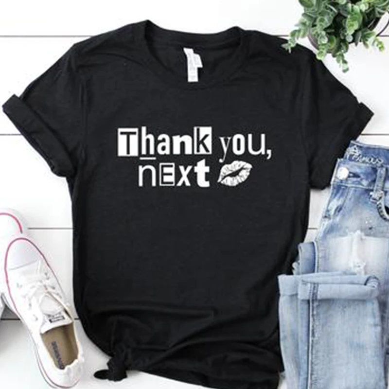 Ariana Grande Thank U Next Футболка женская футболка с принтом женская футболка с коротким рукавом модная футболка Женские топы для влюбленных
