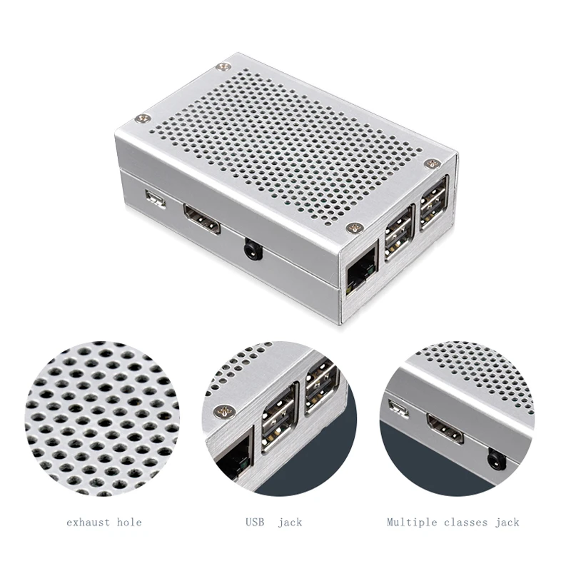 Lusya Raspberry pie 3b + коробка из алюминиевого сплава для RPI 3 Модель B совместима с Pi Model |