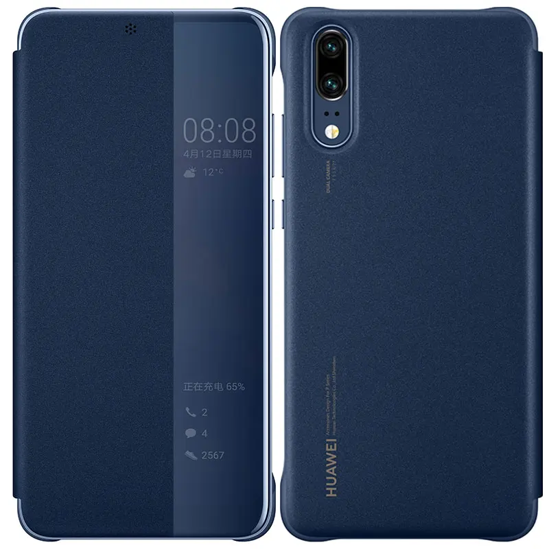 Чехол-книжка для чехол HUAWEI P20 Официальный Интеллект сон Чехол HUAWEI P20 Pro корпуса зеркало Флип кожаный Smart Cover чехол Чехлы