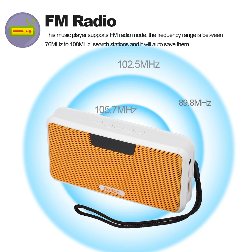 Внешний аккумулятор FM радио Rolton E300 Bluetooth динамик Портативный Hi Fi стерео