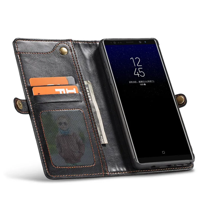 Чехол-кошелек для Samsung Note 8 роскошный кожаный откидной Магнитный съемный чехол