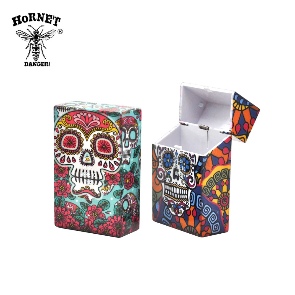 [HORNET]6 Type Skull Pattern Plastic Cigarette Case Size 95mm*60mm Cigarette Tobacco Storage Case