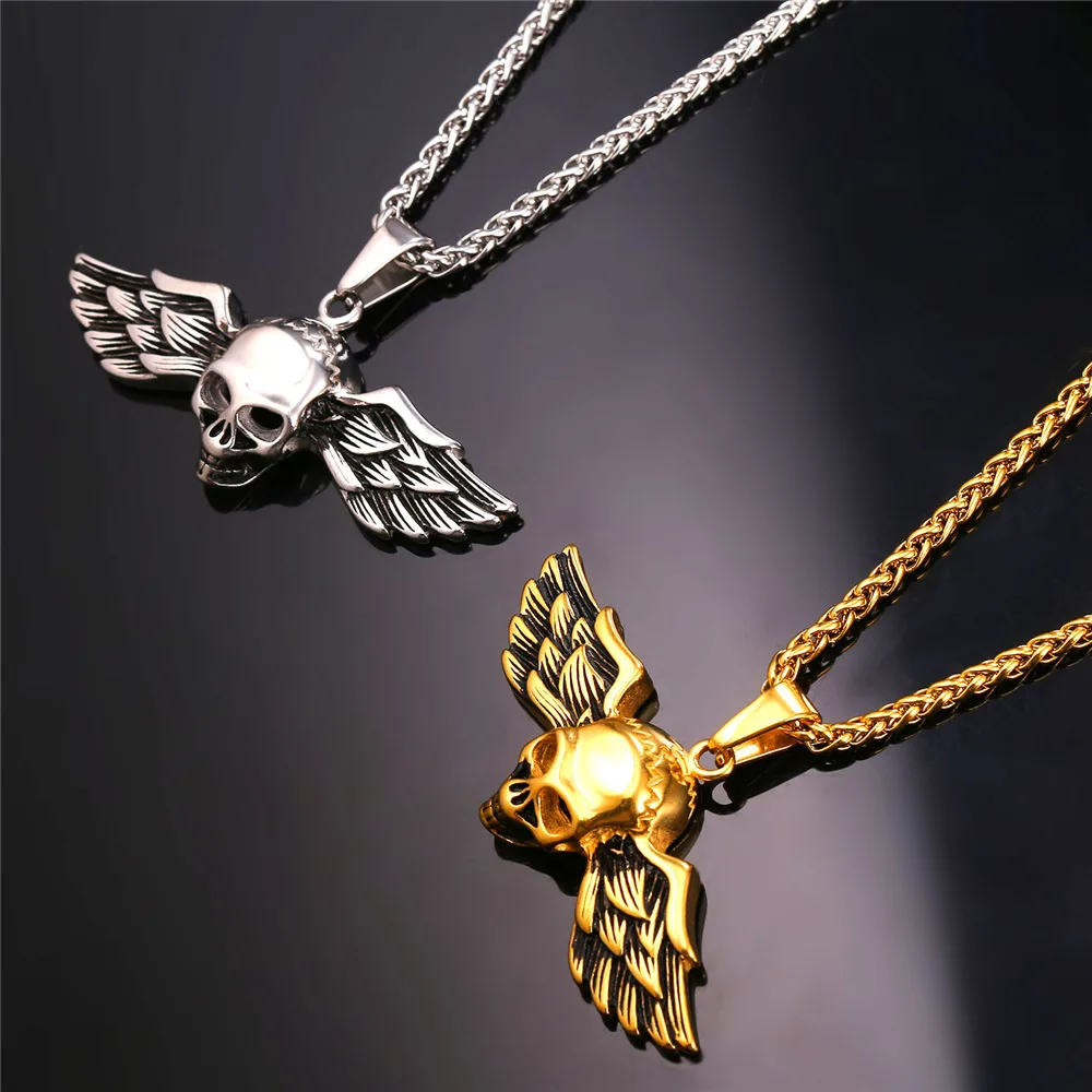 Мужское ожерелье с черепом и скелетом в стиле панк | Украшения аксессуары