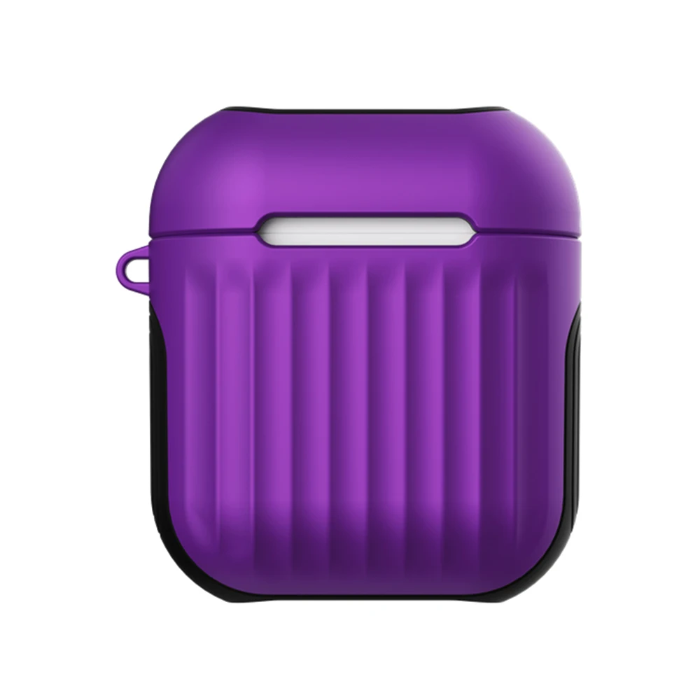 Purple 2 в 1 чехол для наушников Airpods, защитный чехол для наушников Airpods, Модный чехол для наушников Apple Airpods, 2, 1 проводная зарядная коробка - Цвет: Purple