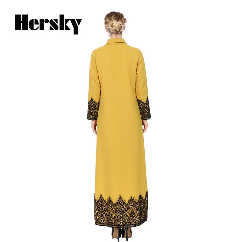 2019 Новая мода вышивка abaya Дубайский мусульманский женское кружевное платье