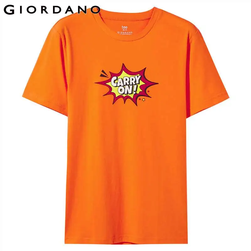 Giordano Men Tshirt Short Sleeve Graphic T Shirt Homme Bright Color Camisetas Hombre Funny Slogan Tee For | Мужская одежда