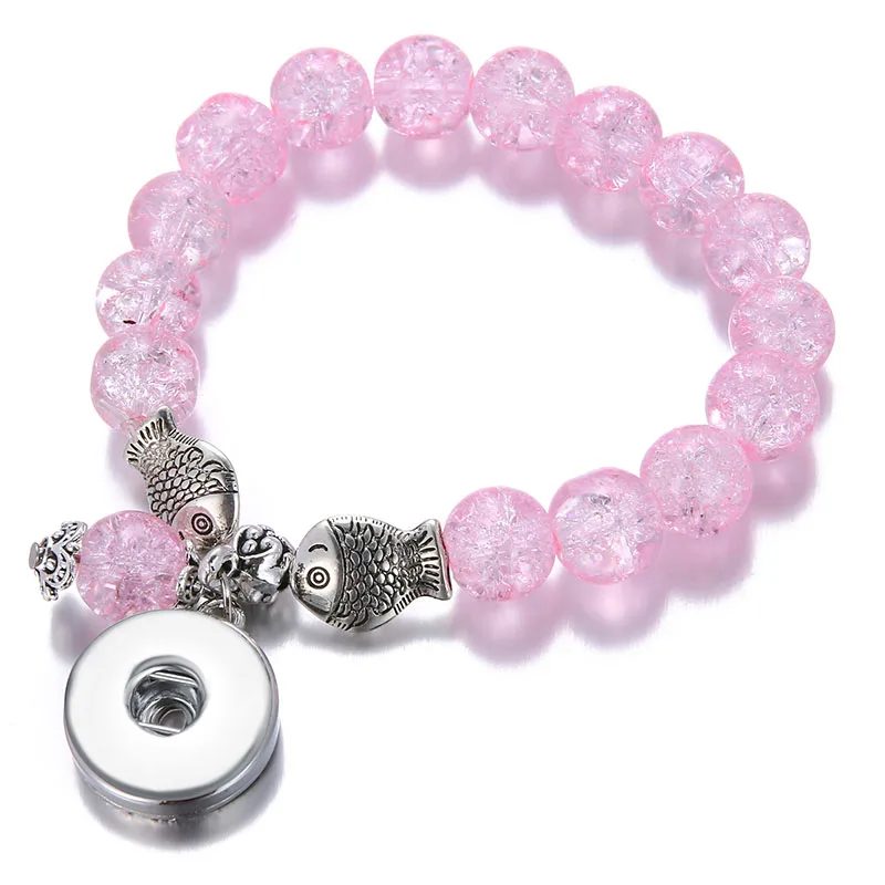 Новые Красочные цветные прозрачные бусины с трещинами браслеты пружинным