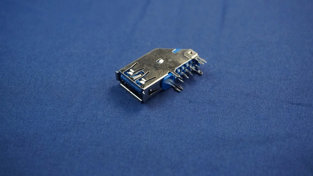 1000 шт. USB 3 0 Вертикальный разъем типа A гнездо через отверстие синий изолятор 1 порт