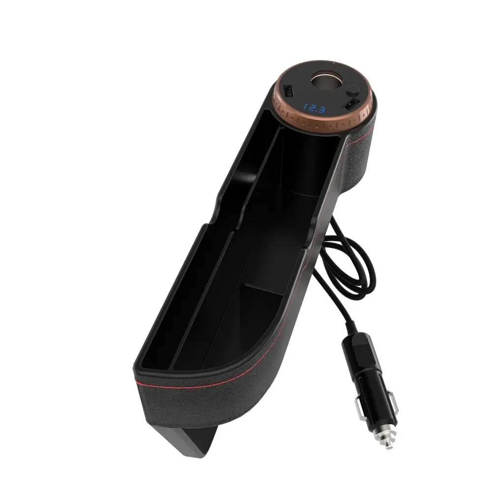 Usb зарядка коробка-органайзер в автомобиль автокресло щелевой зазор карман для хранения перчаток слот коробка многофункциональные держатели для укладки - Название цвета: USB black