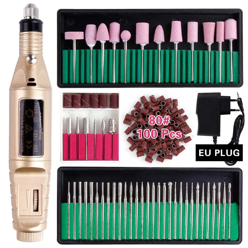Pen Set D80 EU Plug Электрические фрезерные станки аппарат для маникюра керамика резак карбида ногтей сверла для снятия лака Diamond кутикулы резаки sim карт - Цвет: Pen Set D80 EU Plug
