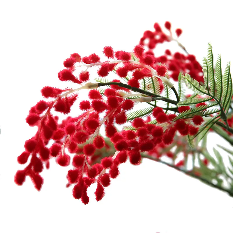 3 шт./лот Искусственные цветы из акации Mimosa Pudica спрей искусственный Шелковый