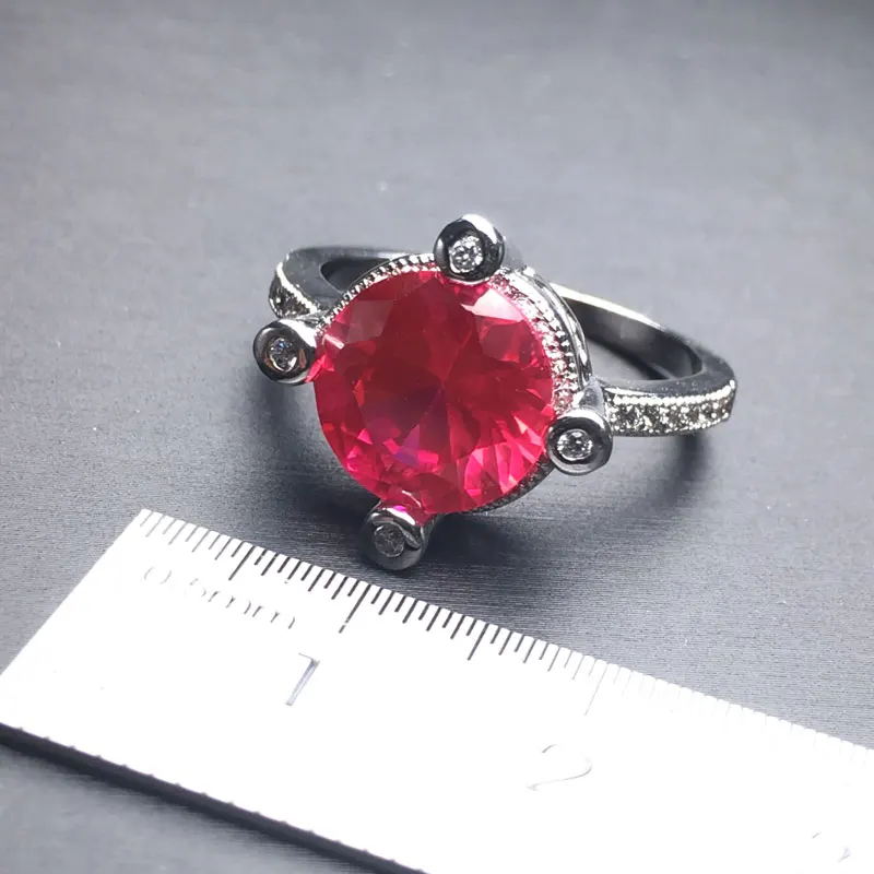 CSJ элегантное дизайнерское кольцо с рубином Изящные Ювелирные изделия Corundun для