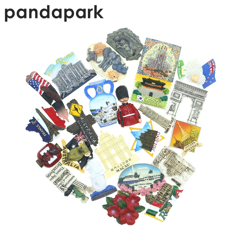 PANDAPARK 3D Смола Париж Лондон магнит на холодильник сувенир ручной работы город