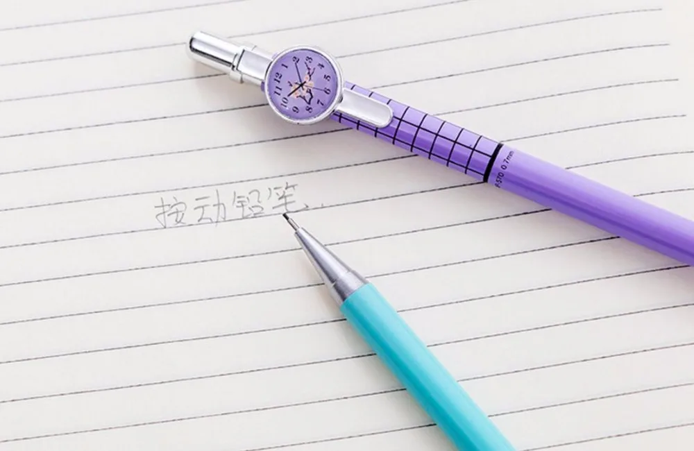 Новые милые часы дизайн механический карандаш милый мультфильм канцелярский