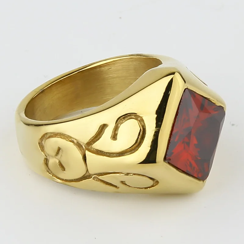 Мужское и женское кольцо из нержавеющей стали с синим/Кремовым кристаллом |