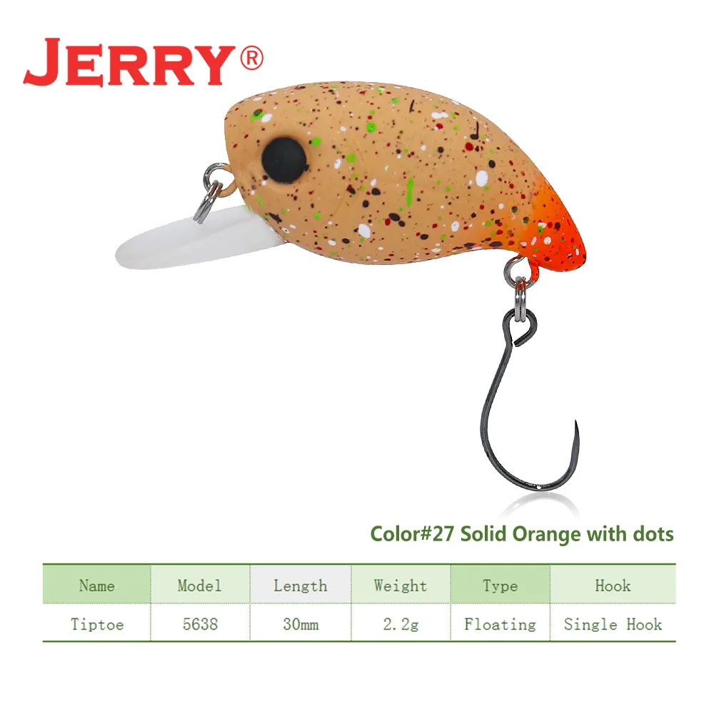 Jerry 3 см область форели микро плавающие воблеры спиннинговые пробки УФ светящиеся цвета озеро окунь речной поток жесткая приманка для рыбалки - Цвет: Solid orange dots