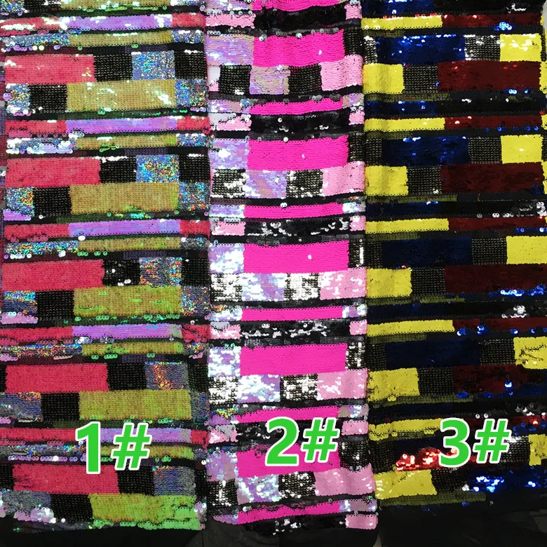 Многоцветная ткань с блестками и обратным листом сетчатая для платьев модная
