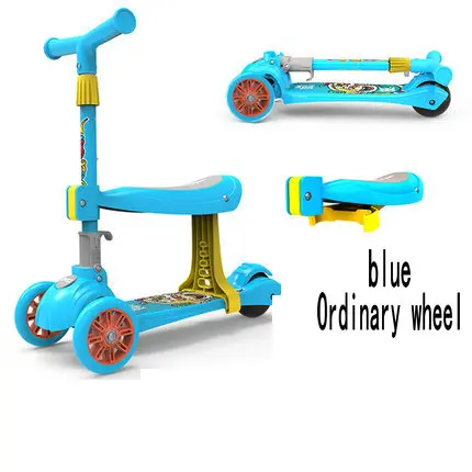 Children's scooter baby outdoor sport PU 3wheels golw disassembly Bodybuilding plastic height adjustable | Спорт и развлечения