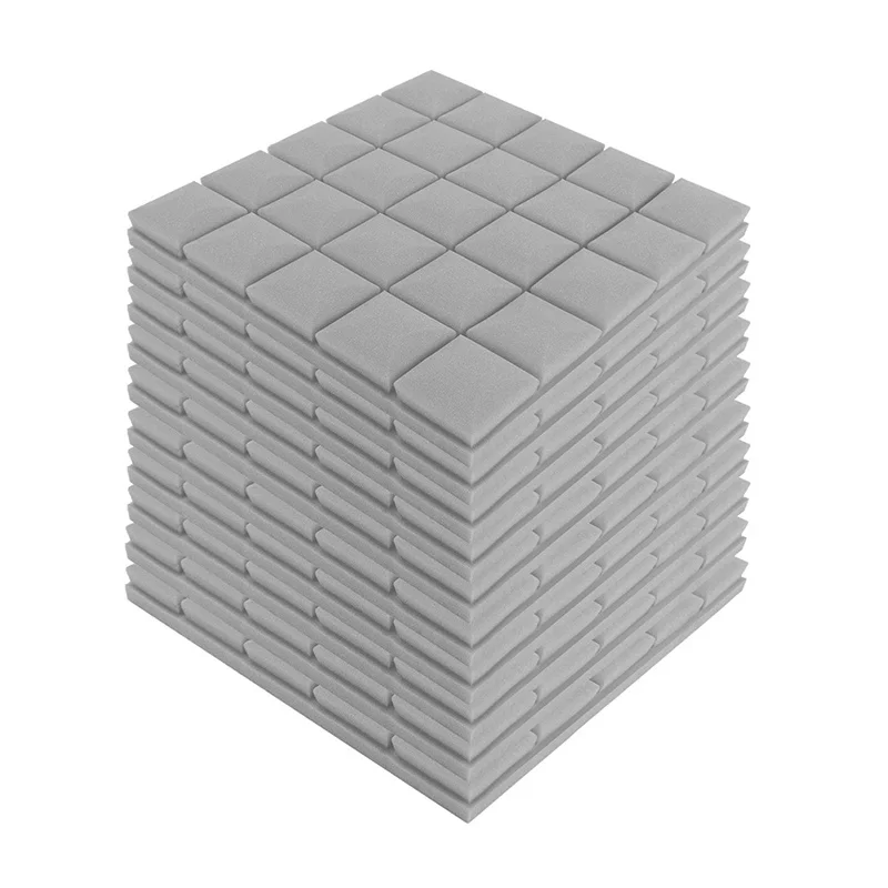 4x-500x500x50mm звуконепроницаемые пенопластовые панели акустические звукопоглощающие губки барабанные аксессуары для комнаты клиновые плитки пенополиуретановая пена - Цвет: Серый