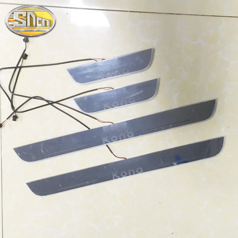 SNCN 4 шт. акриловый движущийся светодиодный приветственный педальный автомобиль накладка педаль порога дорожка светильник для hyundai Kona
