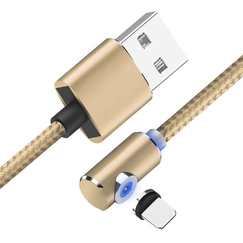 Золотой 1 м 2 м 2.4A Быстрый Магнитный кабель Micro usb type C зарядное устройство для iPhone X 8 7 samsung Xiaomi магнит Android телефонный кабель Шнур - Цвет: Золотой
