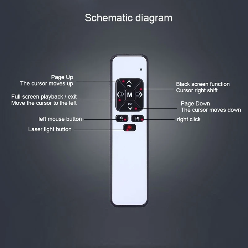 Haweel ppt presenter remote control wireless powerpoint presentation pointer 2.4GHz Clicker Handheld Controller Flip Pen Laser |