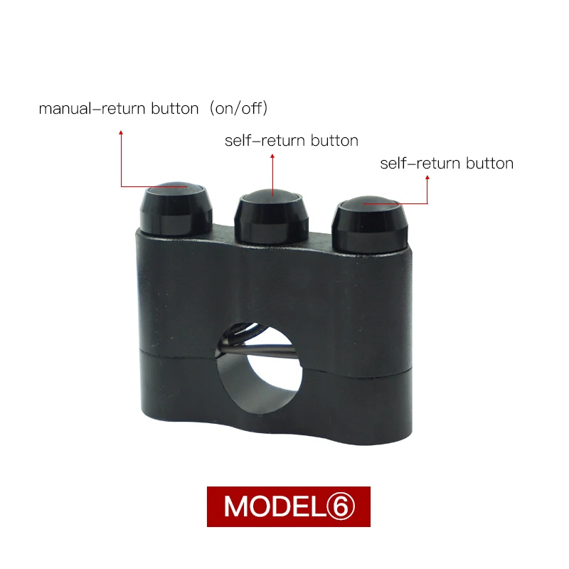 Black 6 CNC алюминий 7/8 ''22 мм мотоциклетные переключатели на руль крепление переключатель для рога фар Противотуманные включение/выключение света кнопка запуска сброса - Цвет: Black 6