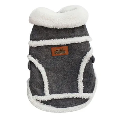 Gray Satins Pet dog Clothes coat chrismas red Costume Jacket Small pet Dog cat Winter Warm Clothing Clothes - Цвет: Gray