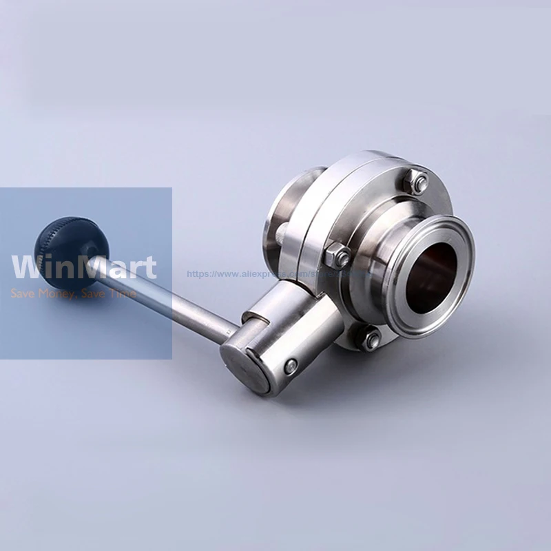 Санитарный тройной зажим клапан бабочка из нержавеющей стали 304 3/4 дюйма 19 мм 1 5