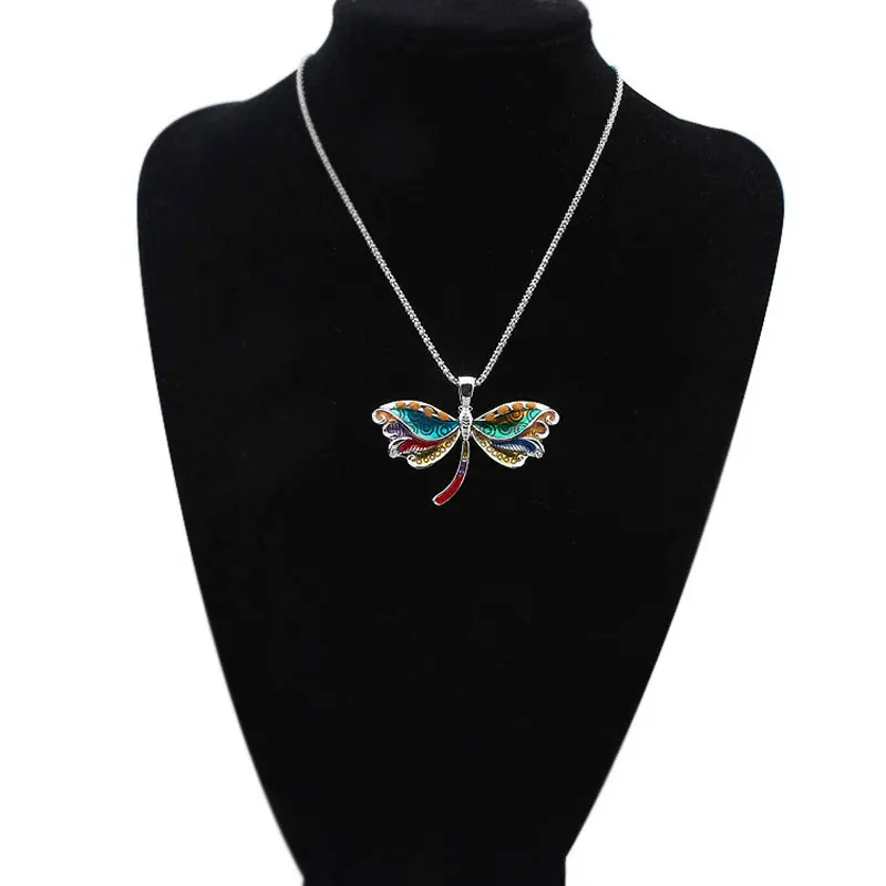 Стрекоза ожерелье эмаль кулон цинковый сплав пластина Новинка 2017 модный набор