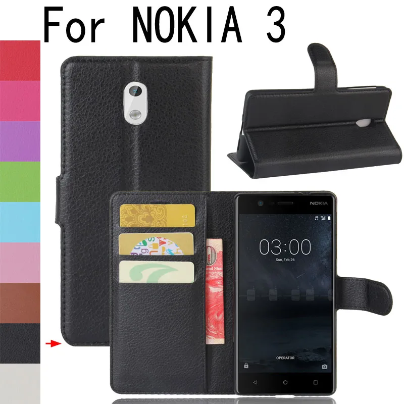 Роскошные ретро кожаный чехол для Nokia 3 5.0 &quotоткидная крышка Защитная телефона