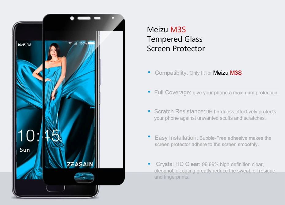 Настоящий zeasain полное покрытие закаленное Стекло для Meizu M3S M3 S Meizu Meilan 3 S Экран защитная пленка 9 H защитная пленка Стекло пленка 2.5D