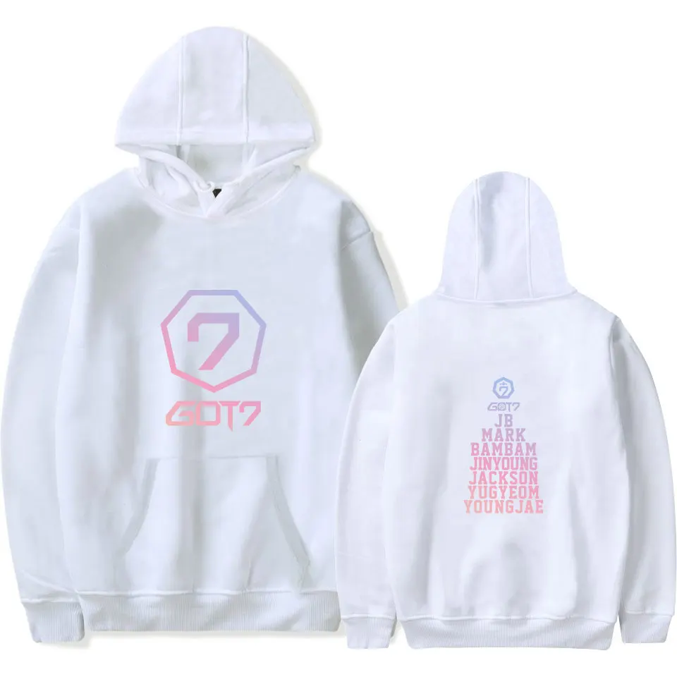 GOT7 Толстовки Новое поступление пуловер с буквенным принтом толстовки длинными