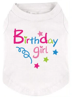 Cute Printed Birthday Girl Soft Fabric Cotton Summer Dog Clothes T Shirt for Small Cat Pet | Дом и сад