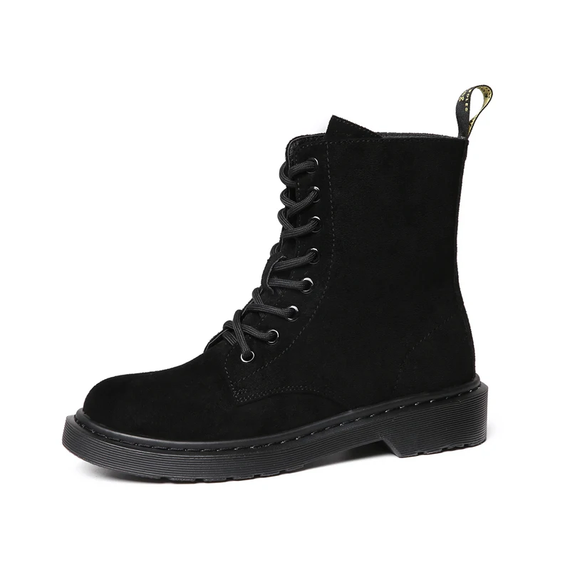 Baimier Winter Black Patent Leather Women Boots Fashion Round Toe Lace Up Ankle Boots For Women Warm Plush Women Winter Boots