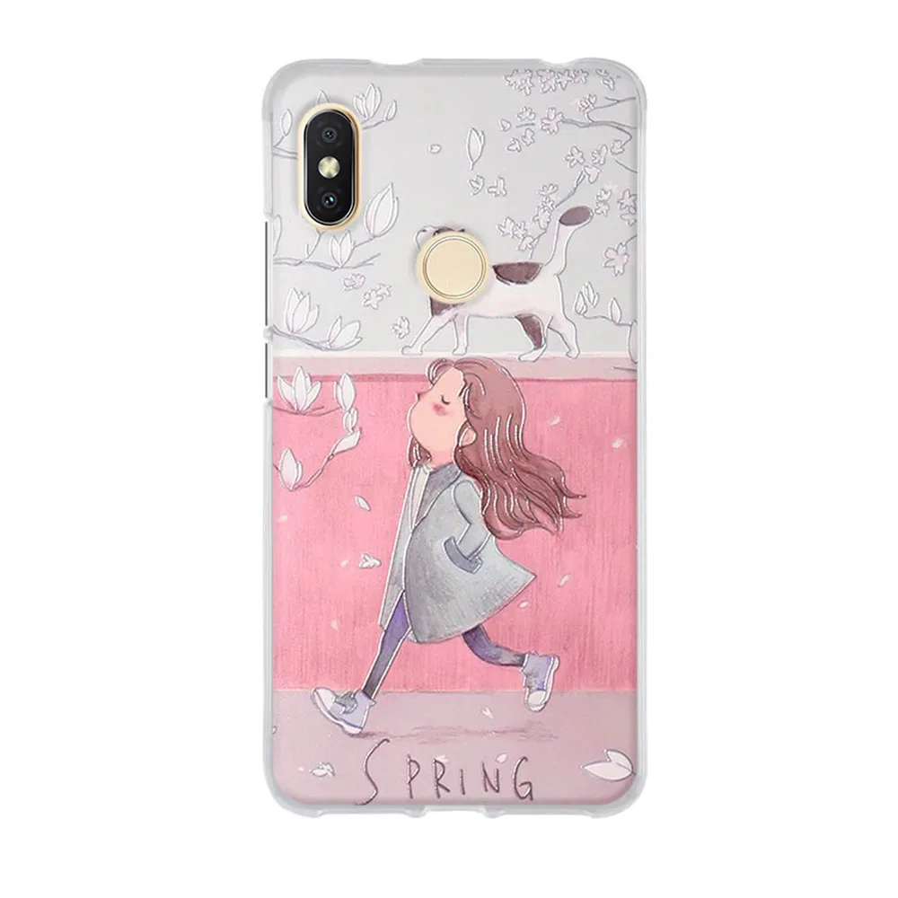 

Fashion for Xiaomi Redmi S2 Y2 Case Soft Silicone TPU Flowers Cat Cute Back Cases for Redmi S 2/Y 2 Phone Cover Shells Fundas