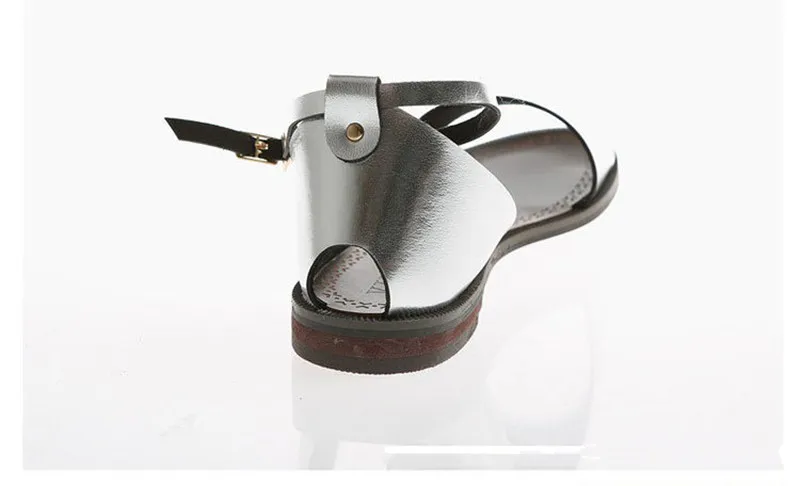 FEE HUG/женские сандалии на плоской подошве высокого качества из искусственной кожи